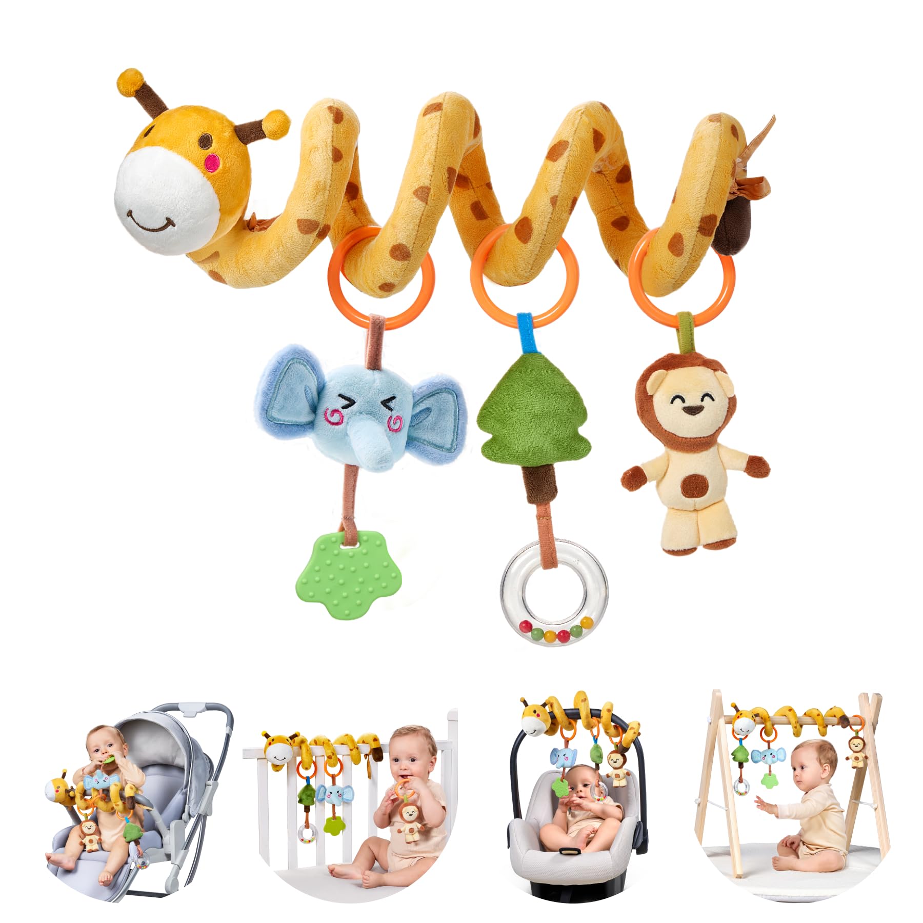 TUMAMA KIDS Giraffe Spirale Kinderwagen Spielzeug – Hängespielzeug für Babys 0-12 Monate