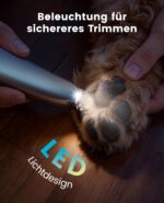 oneisall Pfotentrimmer für Hunde & Katzen mit LED-Licht – Kabellos & Ultra-Leise – Bild 5