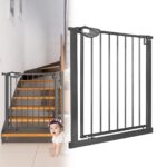 JOIEYOU Treppenschutzgitter 75-85 cm ohne Bohren – Sicherheitstor mit Einhandbedienung