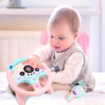 deAO Kinderlenkrad 360° Drehbar mit Sound & Licht – Interaktives Lernspielzeug Rosa – Bild 2