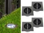 Ranex 4er SET Solar LED Bodeneinbaustrahler quadratisch – Edelstahl IP67 für Garten & Einfahrt – Bild 2