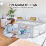 BEJOY Laufstall 180x200 cm – Sicherer Baby Laufgitter mit Schaumstoffschutz für 6 Monate bis 6 Jahre – Bild 3