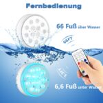 Czemo LED Poolbeleuchtung wiederaufladbar – IP68 Unterwasserlicht mit Fernbedienung & Magnet – Bild 4
