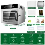 Kwasyo Dörrautomat Edelstahl 600W mit 8 Etagen – Profi Lebensmitteltrockner mit digitaler Steuerung – Bild 2