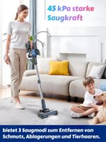 SUXIANGVAC Akku Staubsauger 45 kPa/400W – 45 Min Laufzeit, kabellos für Tierhaare & Hartböden – Bild 3