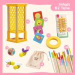Nene Toys BeeFall Bienen-Geschicklichkeitsspiel – Holzturm mit 4 Spielvarianten für Kinder ab 3 Jahren – Bild 6
