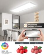 YIFMOO 24W LED Deckenleuchte dimmbar 2700K-6500K – Flaches Panel 60x20cm mit Fernbedienung – Bild 6