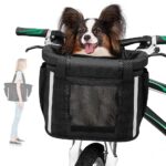 ANZOME Hundekorb Fahrrad Vorne mit Sicherheitsgurt – Transportkorb für kleine Haustiere