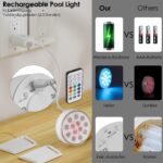 2er Set LED Poolbeleuchtung Unterwasser mit Fernbedienung – 16 Farben & 12–18h Akkulaufzeit – Bild 2