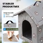 LUNNTE Katzenhaus Outdoor M – Winterfest & Wasserdicht für draußen – Bild 2