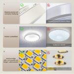 Kuwork LED Deckenleuchte Rund 20cm, 18W 4000K – Moderne Beleuchtung für kleine Räume – Bild 3
