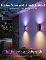 Govee UpDown Outdoor Wandleuchte 1400lm RGBICWW – smarte Aussenbeleuchtung 2er Set IP66 – Bild 7