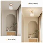 MELAYR Kristall Deckenleuchte Ø13cm Gold – Elegante E27 Deckenlampe für moderne Räume – Bild 6