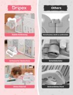 Dripex Laufstall Baby 150×150 cm mit Tür & Spielzeugboard – Faltbarer Playpen aus Kunststoff – Bild 5