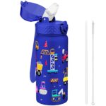 GOPPUS Trinkflasche 550ml Edelstahl – Auslaufsicher mit Strohhalm für Kinder