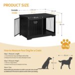 Hzuaneri Hundebox 100 cm mit 2 Schiebetüren – Modernes Möbel für mittlere & grosse Hunde – Bild 2