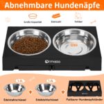 Ormalla Erhöhter Hundenapf mit 2 Edelstahl-Schüsseln – 5-fach höhenverstellbar für alle Hunderassen – Bild 3