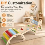 Puecrof Montessori Kletterdreieck 7-in-1 mit Rutsche & Bogen – Motoriktraining für Kleinkinder 1–3 Jahre – Bild 4