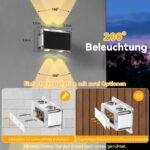 TECKNET Solar Wandleuchten 6er Set – IP66 Up & Down Solarlampen für Garten & Terrasse – Bild 6