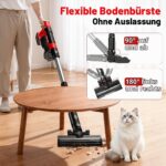 reffmov Akku-Staubsauger 60 kPa mit 2×4,0 Ah Akkus – 70 Min Laufzeit für Teppich & Tierhaare – Bild 7