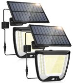 spqment Solar-Sicherheitsleuchte 288 LED mit Bewegungsmelder – IP65 Aussenstrahler für Garten & Garage