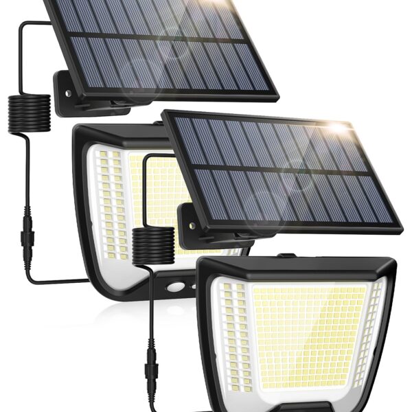 spqment Solar-Sicherheitsleuchte 288 LED mit Bewegungsmelder – IP65 Aussenstrahler für Garten & Garage