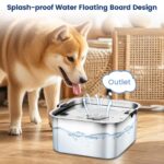 PETTOM Wassernapf 3L aus 304 Edelstahl – Auslaufsicherer Hundenapf mit Spritzschutz – Bild 3