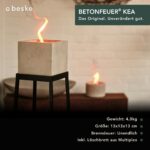 Betonfeuer 13x13x13cm mit Dauerdocht – Nachfüllbare Outdoor Kerze Made in Germany – Bild 2