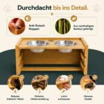 CANIMO Hundenapf erhöht – Ergonomische Futterstation mit Edelstahlnäpfen für Hunde bis 25 kg – Bild 8
