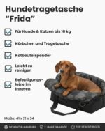 LARKSON Hundetragetasche Frida Schwarz – 2-in-1 Transporttasche für Hunde bis 10 kg – Bild 2