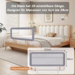 YIKANWEN Tragbares Bettgitter 150cm – Rausfallschutz für Kinder 0-10 Jahre – Bild 6