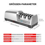 XCMAN TIMERIAL Elektrischer Messerschärfer mit 3-Stufen-Diamantschleifscheibe – Profi-Schärfsystem – Bild 3