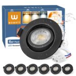 wowatt 6er LED Einbaustrahler 230V Schwarz – 3 Farbtemperaturen & 3-Stufen Dimmbar