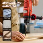 Enventor Schlagbohrmaschine 900W mit 2-in-1 Funktion & 36 Zubehörteile – Profi-Bohrmaschine für Beton, Metall und Holz – Bild 8