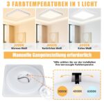 Seruno X LED Deckenleuchte 24W – 3 Farbtemperaturen, IP54, 3200LM für Küche & Bad – Bild 2