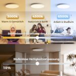 Aphyni LED Deckenleuchte Ø30cm – Dimmbar RGB mit Fernbedienung & App-Steuerung – Bild 4
