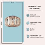 Lightbox Bambus Deckenlampe Ø 32 cm – Boho Deckenleuchte mit natürlichem Lichteffekt – Bild 3
