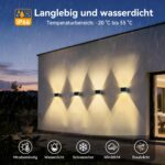 TECKNET Solar Wandleuchten 6er Set – IP66 Up & Down Solarlampen für Garten & Terrasse – Bild 4