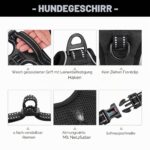 PHOEPET Hundegeschirr M mit Front-Clip & Reflektoren – Anti-Zug-Weste für kleine Hunde – Bild 4