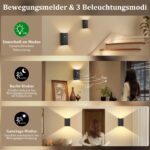 Toowell Akku-Wandleuchte mit Bewegungsmelder & Fernbedienung – 2er Set, 5000mAh – Bild 4