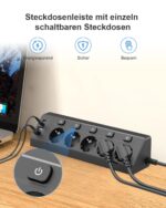 Vipwell Ecksteckdose 9in1 mit 5 Steckdosen & 4 USB (2x USB-C) – 3680W Steckdosenleiste mit Kindersicherung – Bild 5