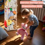 150 cm Plüschtier Aufbewahrung Massivholz mit Bremsenrädern – Kinderzimmer Regal – Bild 7