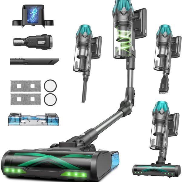 Vexilar V15Max Akku-Staubsauger mit Wischfunktion – 55 kPa Saugkraft, 60 Min Laufzeit
