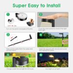 BUCASA Solarleuchten für Außen 8er Set – 12 LED Gartenleuchten mit IP65 Wasserschutz – Bild 5