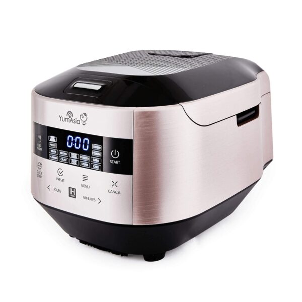 Yum Asia Bamboo Reiskocher 1,5L mit IH-Induktionsheizung & Keramikschale – 7 Reiskochfunktionen