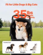 VEVOR Hundewagen 16 kg Tragkraft mit Bremse – Faltbarer Tierbuggy für kleine Haustiere – Bild 5