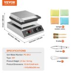 VEVOR Pfannkuchenmaker 25er mit Temperaturregelung – Kommerzielle Backmaschine 1700 W – Bild 7
