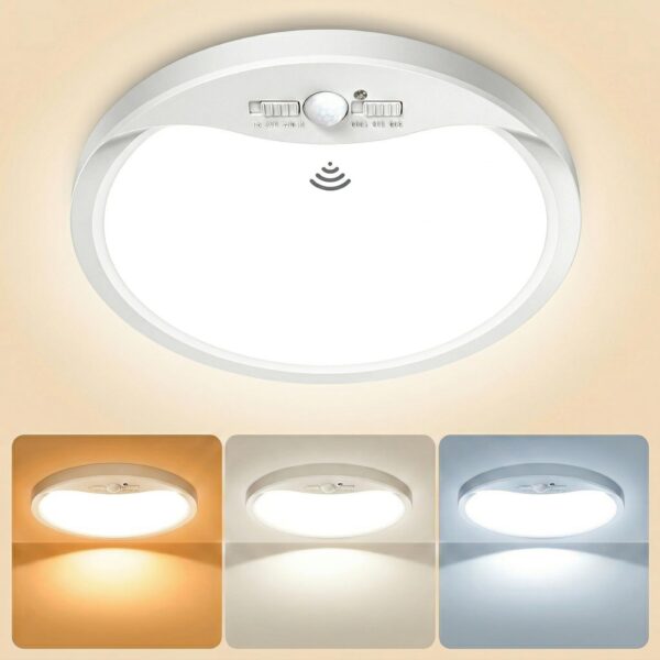 zemty 22cm LED-Deckenlampe mit PIR-Bewegungsmelder – 1800lm, 3 Modi, Wasserdicht