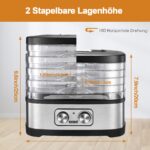 YASHE Dörrautomat GGJ-261A mit 5 Tabletts – 35-70°C Temperaturregelung für gesunde Snacks – Bild 2