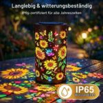 Eznaobo Sonnenblumen Solar Laterne – Farbenfrohe Gartenbeleuchtung IP65 wasserdicht – Bild 5